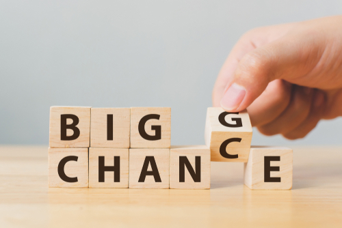 Big Change spelled out on wooden blocks